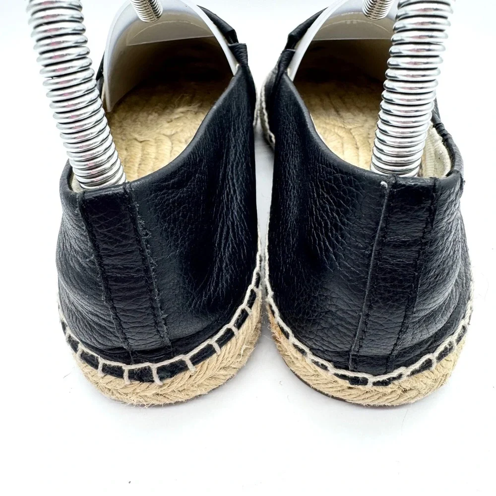 MICHAEL Michael Kors Kendrick Pebbled Leather Espadrille Slip On Black Size 5.5